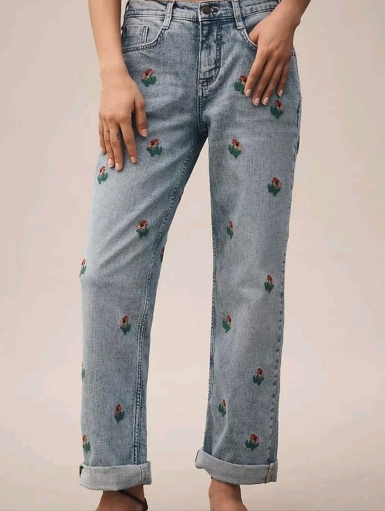 Pilcro Denim - Pilcro By Anthropologie Floral Embroidered Jeans, Size 28, nwot, Gorgeous